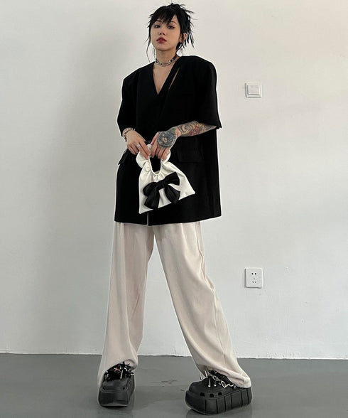 V-neck Short-sleeve Jacket
